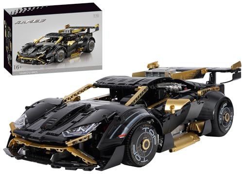 Technik Auto für Lambor Hurcan STO, 1:10 Groß Auto Modellbausatz, 2519 Teile Klemmbausteine Technik Auto Set, Kompatibel mit Lambo Auto Technik von Auforua