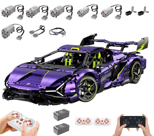 Technik Auto für Lambo SIAN, Mit Motoren Set, 1:8 Groß Auto Modellbausatz, 3654 Teile MOC Klemmbausteine Set, Kompatibel mit Lamborghini Technik von Auforua