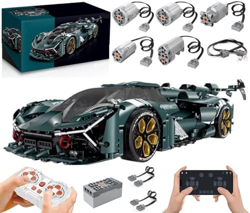 Technik Auto für Lambo Terzo Millennio, Mit Motoren Set, 1:8 Groß Auto Modellbausatz, 3466 Teile Klemmbausteine Auto MOC Set, Kompatibel mit Lamborghini Technik Auto von Auforua