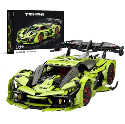 Technik Auto für Lambo Terzo Millennio GTR, 1:8 Groß Auto Modellbausatz, 3130 Teile Klemmbausteine Auto MOC Set, Kompatibel mit Lamborghini Technic Auto von Auforua