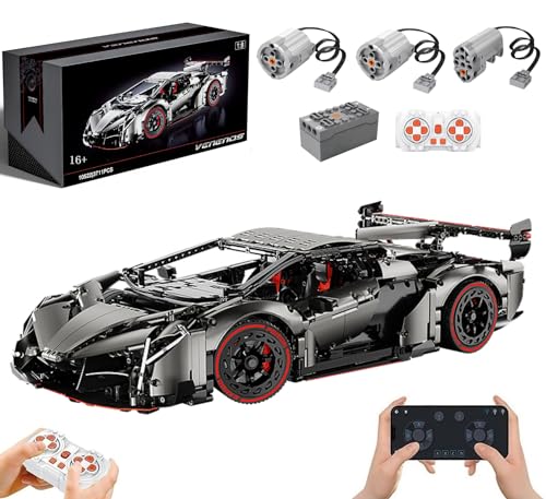 Technik Auto für Lambo Venone Modell, Mit Motoren Set, 1:8 Groß Modellatuo Bausatz, 3711 Teile Klemmbausteine Auto MOC Set, Kompatibel mit Lambor Technik von Auforua