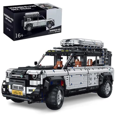 Technik Auto für Landrover Defender 110, 1:8 Groß Auto Modellbausatz, 5268 Teile Klemmbausteine Auto MOC Set, Kompatibel mit Land Rover Defender Technik von Auforua