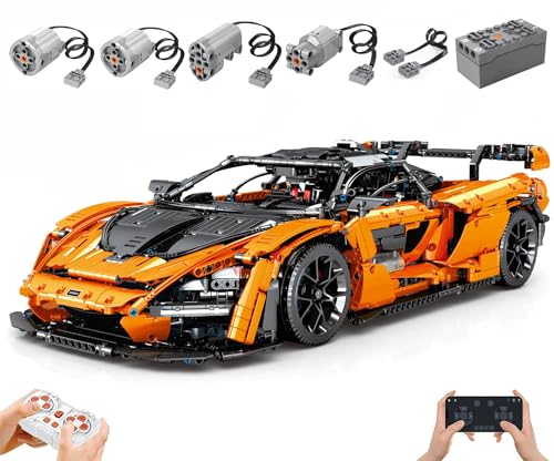 Technik Auto für MaLaren Senna GTR, Mit Motoren Set, 1:8 Groß Auto Modellbausatz, 3780 Teile Klemmbausteine Auto MOC Bausatz, Kompatibel mit McLaren Technik Auto von Auforua