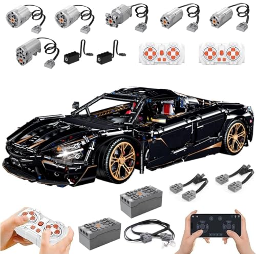 Technik Auto für MaLaren 720S, Mit Motoren Set, 1:8 Groß Auto Modellbausatz, 3658 Teile Klemmbausteine Auto MOC Set, Kompatibel mit MaLaren Technik Autos von Auforua