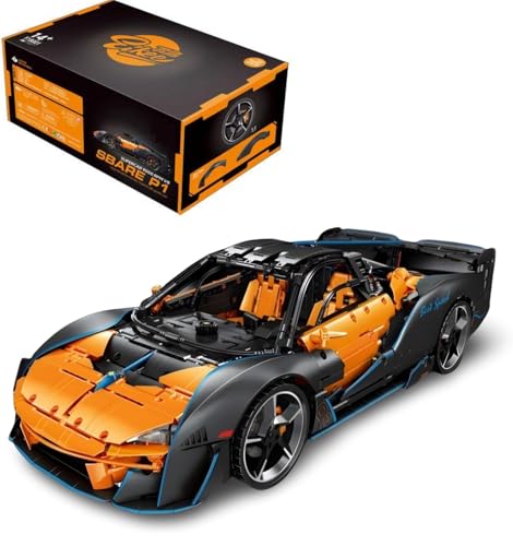 Technik Auto für Maclren Sabre Supercar Modell, 1:8 Groß Modellauto Bausatz, 3862 Teile MOC Klemmbausteine Rennauto Set, Sammlerstück Geschenk für Autofans von Auforua