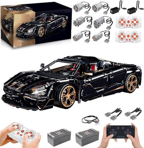 Technik Auto für McaLaren 720S, Mit Motoren Set, 1:8 Groß Auto Modellbausatz, 3658 Teile Klemmbausteine Auto MOC Set, Kompatibel mit McLaren Technik Auto von Auforua