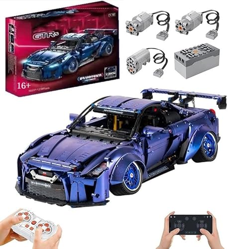 Technik Auto für Nissan-GTR, 1:10 Groß Auto Modellbausatz, 2389 Teile MOC Klemmbausteine Auto Bausatz, Kompatibel mit Technik Nissan-GTR von Auforua