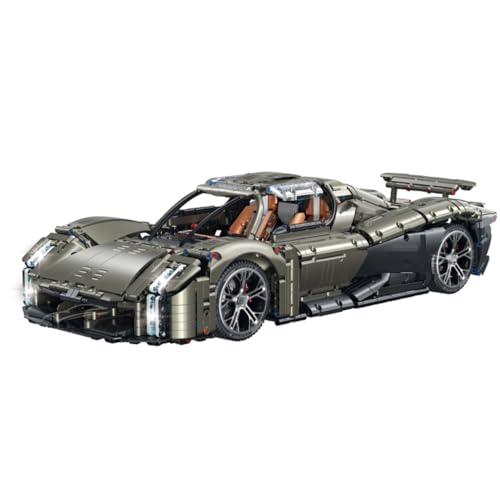 Technik Auto für Porschor Mission X, 1:8 Groß Auto Modellbausatz, 4056 Teile Klemmbausteine Auto MOC Set, Kompatibel mit Porschor Technik Auto von Auforua