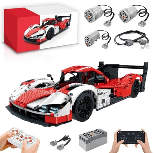 Technik Auto für Porshor 963, Mit Motoren Set, 1:8 Groß Automodell Bausatz, 3460 Teile Klemmbausteine Auto Bausteine MOC Set Technik Auto für Porshor 963, Mit Motoren Set, 1:8 Groß Automodell Bausatz, 3460 Teile Klemmbausteine Auto Bausteine MOC Set von Auforua