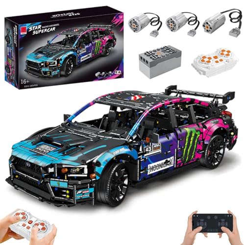 Technik Auto mit Motoren Set, 1:10 Auto Modellbausatz, 2978 Teile Klemmbausteine Technik Auto Groß MOC Set, Kompatibel mit Subaru Impreza WRX STI Technik von Auforua