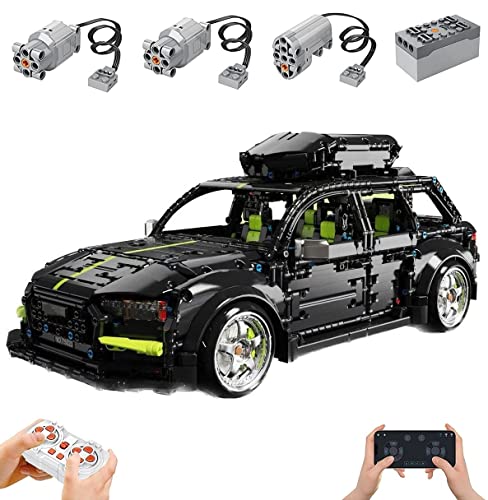 Technik Auto mit Motoren Set, 1:10 Groß Auto Modellbausatz, 2896 Teile MOC Klemmbausteine Auto Bausatz, Kompatibel mit Technik Audi RS6 von Auforua