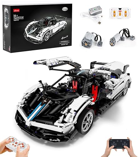 Technik Auto mit Power Functions Set, 1:8 Groß Auto Modellbausatz, 2896-tlg MOC Klemmbausteine Auto Bausatz, Kompatibel mit Technik Pagani Huayra von Auforua