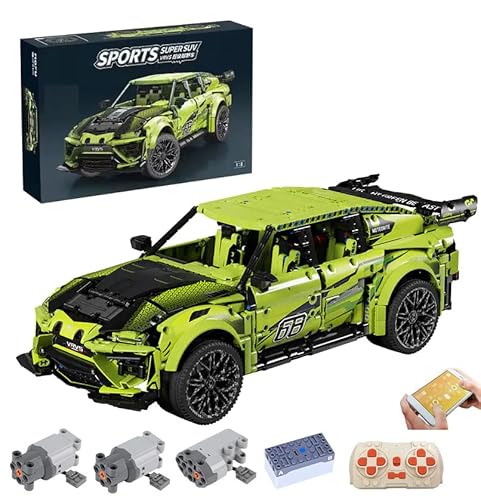 Technik Auto mit Power Functions Set, 1:8 Groß Auto Modellbausatz, 2991-tlg MOC Klemmbausteine Auto Set, Kompatibel mit Technik Lamborghini Urus von Auforua