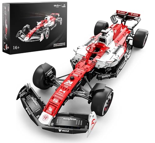 Technik F1 Auto für Alfa Romeo F1 Team Orlen C42 2022, 1:8 Groß F1 Auto Modellbausatz, 2306 Teile MOC Klemmbausteine F1 Auto Bausatz, Kompatibel mit Alfa Romeo Technik Auto von Auforua