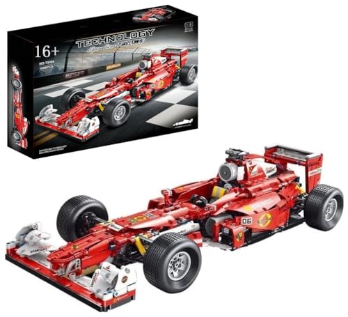 Technik F1 Auto für Farrari F138, 1:8 Groß Formel 1 Auto Modellbausatz, 1698 Teile MOC Klemmbausteine Auto Bausatz, Kompatibel mit Ferrari Technik F1 Auto von Auforua