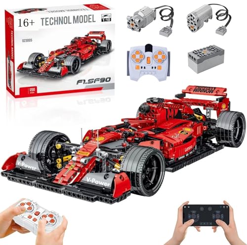 Technik F1 Auto für Farrari SF90, Mit Motoren Set, 1:10 Groß Formel 1 Automodell Bausatz, 1200 Teile MOC Klemmbausteine Auto Bausatz Technik F1 Auto für Farrari SF90, Mit Motoren Set, 1:10 Groß Formel 1 Automodell Bausatz, 1200 Teile MOC Klemmbausteine Auto Bausatz von Auforua