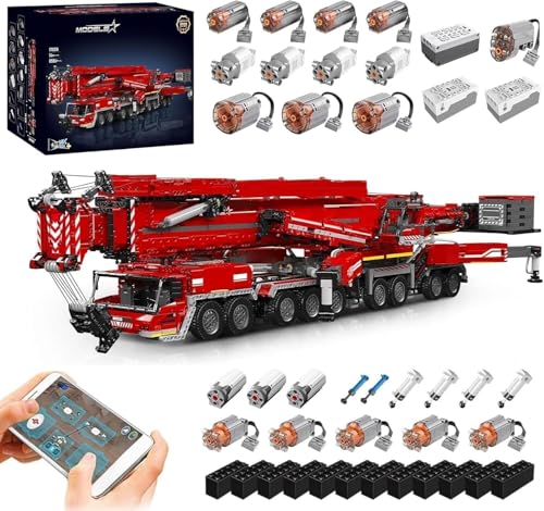 Technik Kran Ferngesteuert, Mit 20 Motoren und Pneumatik Set, 8056 Teile Klemmbausteine Kranwagen MOC Set, Kompatibel mit Technic Kran Liebherr LTM 11200 Technik Kran Ferngesteuert, Mit 20 Motoren und Pneumatik Set, 8056 Teile Klemmbausteine Kranwagen MOC Set, Kompatibel mit Technic Kran Liebherr LTM 11200 von Auforua