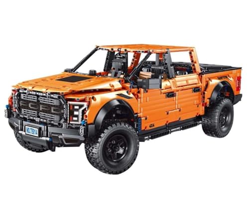 Technik Pick-Up Truck für Forde F150 Raptor, 1:8 Groß Auto Modellbausatz, 3249 Teile Klemmbausteine Auto MOC Bausatz, Kompatibel mit Ford F150 Raptor Technik von Auforua