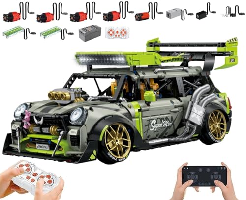 Technik Umbau Auto MINI, Mit Motoren Set und LED Licht, Sprühfunktion, 1:10 Groß Automodell Bausatz, 2550 Teile Klemmbausteine Auto MOC Set Technik Umbau Auto MINI, Mit Motoren Set und LED Licht, Sprühfunktion, 1:10 Groß Automodell Bausatz, 2550 Teile Klemmbausteine Auto MOC Set von Auforua