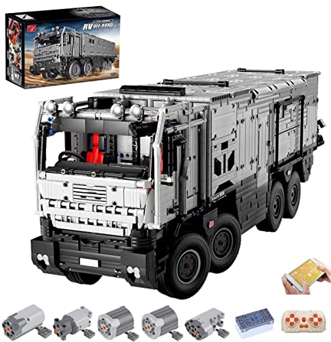 Technik Wohnmobil 8x8 Off-Road LKW Modellbausatz, 6068-tlg Groß MOC Klemmbausteine Wohnwagen, Technik Wohnmobil mit Power Functions Set von Auforua