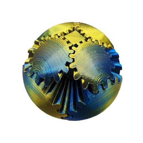 3D-Gedruckter Gear Ball, Steampunk Whirling Wonder Fidget Toys, Anti-Stress Zahnradball Fidget-Spinner für Kinder und Erwachsene, Getriebemechanismus Kreativer Würfel Twist Puzzle Zappelspielzeug von Aufquwk