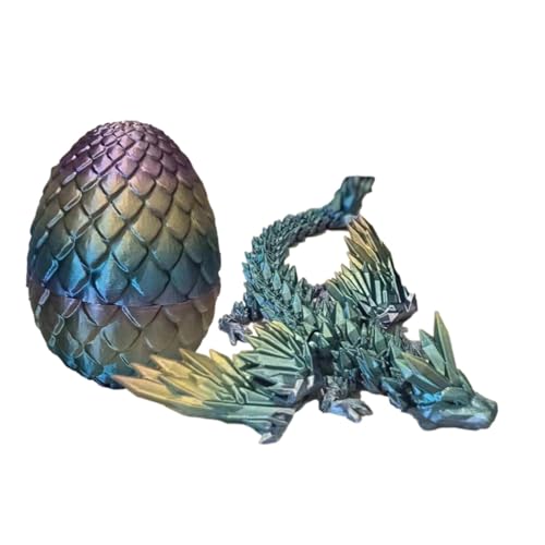 3D-gedruckter Drache Im Ei, Beweglicher Drache mit Kristall-Drachenei, Buntes, Perlmuttfarbenes Drachenspielzeug mit Beweglichen Gelenken, Dracheneier mit Drachen Im Inneren, Überraschungs-Osterei von Aufquwk