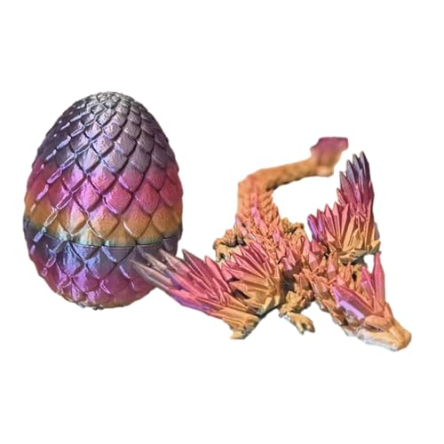 3D-gedruckter Drache Im Ei, Beweglicher Drache mit Kristall-Drachenei, Buntes, Perlmuttfarbenes Drachenspielzeug mit Beweglichen Gelenken, Dracheneier mit Drachen Im Inneren, Überraschungs-Osterei von Aufquwk
