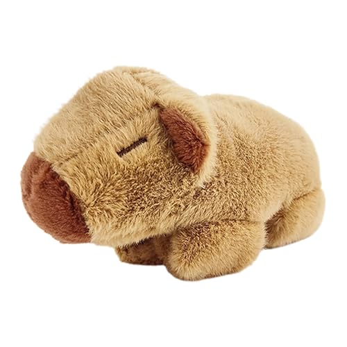 Aufquwk Capybara Plüschtier, Capybara Stofftier | Mehrzweck-Plüschtiere, Capybara-Puppen-Klappring | Schöne weiche Stofftier-Plüschpuppe, Stofftiere, Spielzeugtier-Plüschpuppen von Aufquwk