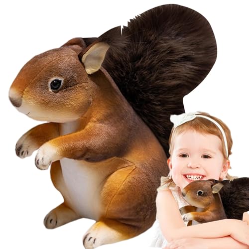 Aufquwk Gefülltes Eichhörnchen-Plüschtier,Eichhörnchen-Stofftier,25 cm süßes Eichhörnchen-Plüschtier - Fliegendes Eichhörnchen-Spielzeug, Stofftier-Plüschkissen, Stoffbegleiterspielzeug für Zuhause, von Aufquwk