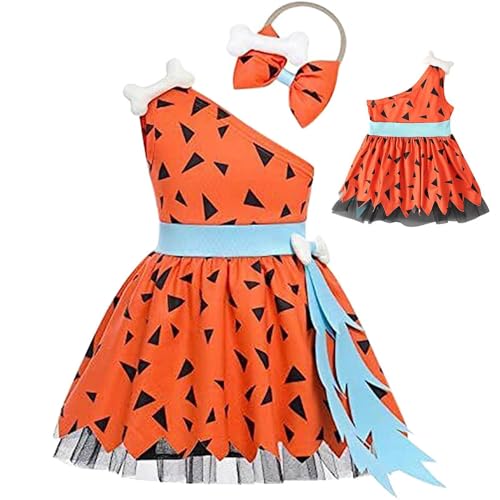 Aufquwk Halloween-Tutu-Kleid für Kleinkinder, Kleinkind-Halloween-Tutu-Kleid, Tüllkleid-Party-Outfit, Halloween-Kostüm, Prinzessinnenkleid mit Schleifen-Stirnband, ärmelloses Abschlussball-Outfit von Aufquwk