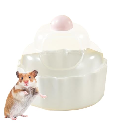 Aufquwk Hamster-Katzentoilette, Hamster-Sandkasten,Kuchenförmige kleine Tier-Sandbad-Box | Auslaufsichere, transparente, stabile Hamstertoilette für Lemminge, Mäuse, Rennmäuse, Eichhörnchen, von Aufquwk