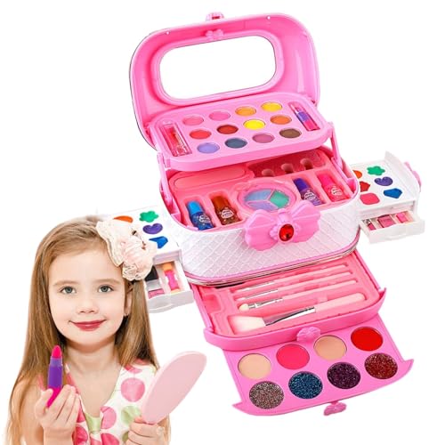 Aufquwk Kinder-Make-up-Set,Kinder-Make-up-Set | 26 Stück Rollenspiel-Spielzeug mit echtem Make-up - Lern- und Bildungsspielzeug in Box, Vorschul-Lernaktivitäten für Weihnachts- und von Aufquwk