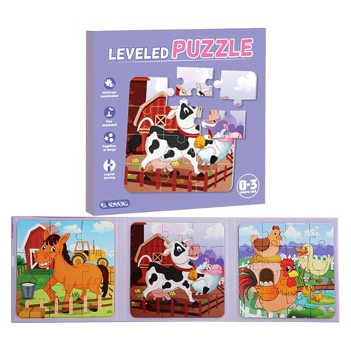 Aufquwk Magnetische Puzzles für Kinder, Magnetisches Puzzle - Rätsel Buchspiele,Auto-Aktivitäten-Spielzeug, Puzzle-Spielzeug, tragbares Spiel, Vorschul-Lernaktivitäten für Kinder von Aufquwk