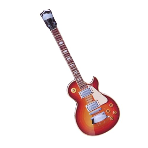 Aufquwk Miniatur-Gitarrenspielzeug, Mini-Gitarrenspielzeug für Kinder | 1:12 Mini-Musikinstrument Gitarre - Miniatur-E-Gitarren-Puppenhaus-Modell für Mini-Musikzimmer, Exquisite Heimdekoration von Aufquwk