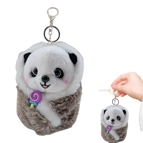 Aufquwk Panda-Plüsch,Panda-Stofftier | Kuscheltier-Schlüsselanhänger - Panda-Schlüsselanhänger, Panda-Stoffspielzeug, Tier-Panda-Plüschpuppen-Kissenspielzeug für, lustige von Aufquwk