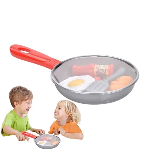 Aufquwk Play Kitchen Pan, Pretend Cooking Pan | Rollenspiel Küchenzubehör Spielzeug | Rollenspielset-Zubehör mit Pfannen, Utensilien, Kochgeschirr, Lebensmitteln, Lerngeschenk für Kinder, Mädchen und von Aufquwk