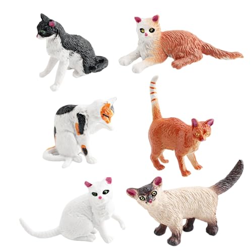 Aufquwk Realistische Katzenfiguren, Tierspielzeugfiguren Katze | Kätzchen-Katzen-Kuchen-Dekor,Realistische Katzenfiguren für Kuchendekoration, süßes Katzentierfiguren-Spielzeugset, zur Sammlung von Aufquwk