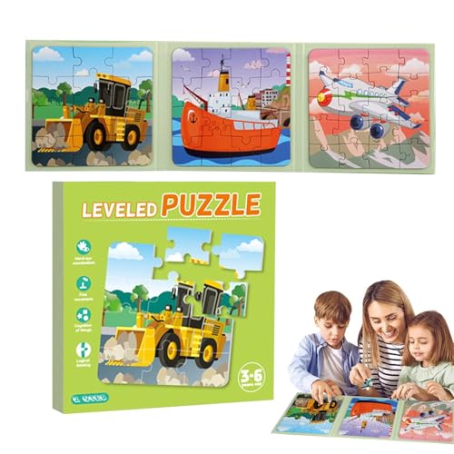 Aufquwk Reisepuzzle, Magnetpuzzle,Pädagogische Lernpuzzles Spielzeug | Vorschul-Lernspielzeug, Puzzle-Spielzeug, Auto-Aktivitäten-Spielzeug, tragbares Spiel für Auto, Flugzeug, Picknick von Aufquwk