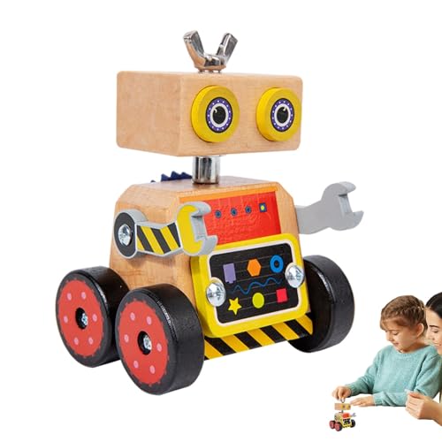 Aufquwk Spielzeug zum Bauen von Robotern, Spielzeug zum Zusammenbauen von Robotern | Kinder Holzroboter Bauspielzeug | Lernspielzeugset zum Zusammenbauen von Holzrobotern, von Aufquwk