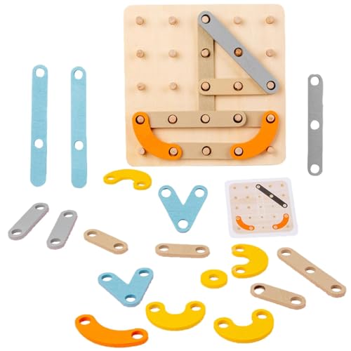 Aufquwk Stecktafel-Puzzle-Stapelblöcke,Stecktafel-Puzzle aus Holz - Form- und Farbsortierer, Stecktafel, Aktivitätstafel | Lernspielzeug für Vorschulkinder in ABC-Form, von Aufquwk