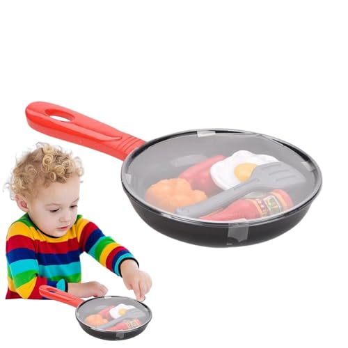 Aufquwk Stellen Sie Sich eine Kochpfanne vor, Spielzeug-Kochpfanne,Kinder Spielen Küchenspielzeug - Rollenspielset-Zubehör mit Pfannen, Utensilien, Kochgeschirr, Lebensmitteln, Lerngeschenk für von Aufquwk