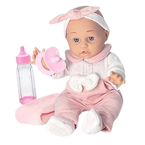 Aufquwk Wiedergeborene Babys, wiedergeborene Kleinkinder, Realistische Babypuppe, Reborn Babies-Puppen, 12-Zoll-Reborn-Puppenspielzeug für Kleinkinder mit Kleidung, Flasche und Schnuller von Aufquwk