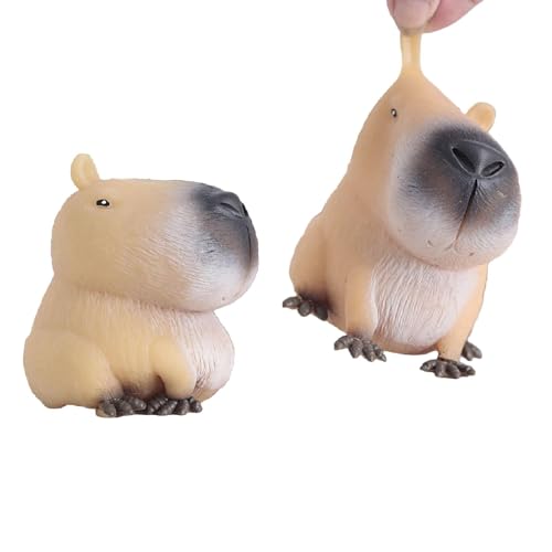 Capybara-Anti Stress Bälle, 2 Stück Superweiches Simuliertes Wasserschwein Stressball, Capybara Squeeze Fidget Toys für Erwachsene und Kinder, Sensorisches Spielzeug für Kindergeburtstag Gastgeschenke von Aufquwk