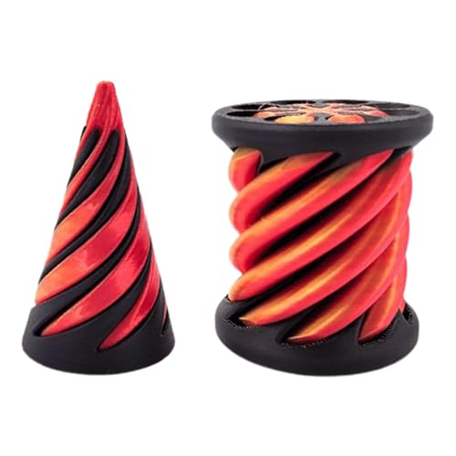 Unmögliche Pyramiden-Passthrough-Skulptur, 3D-gedrucktes Spiralkegel-Spiralzylinder-Zappelspielzeug, Unendlich Rotierendes Fidget-Spielzeug für Erwachsene und Kinder, Kombinationspyramidenstatue von Aufquwk