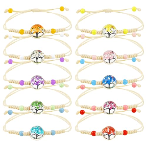 10 Stücke Armband Geflochten, Freundschaftsarmbänder für Mädchen, Geflochten Freundschaft Armbänder, Baum des Lebens Gewebte Armbänder, Verstellbare Armband Kinder für Geburtstag Mitgebsel Mädchen 10 Stücke Armband Geflochten, Freundschaftsarmbänder für Mädchen, Geflochten Freundschaft Armbänder, Baum des Lebens Gewebte Armbänder, Verstellbare Armband Kinder für Geburtstag Mitgebsel Mädchen von Augesak