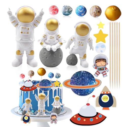 Tortendeko Weltraum, 9 Stück Planeten Kuchen Deko Cake Topper Astronaut, Astronauten Kuchendekoration, Weltraum Geburtstagstortendekoration, Für Tortendeko Junge, Weltraum Kindergeburtstag von Augesak