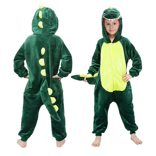 Augesak Dino Kostüm Kinder, Dinosaurier Kostüm Jungen Mädchen, Dinosaurier Jumpsuit Kostüm, Faschingskostüme Kinder Dino, für Cosplay Kinder 2-7 Jahre Geburtstag Karneval Halloween von Augesak