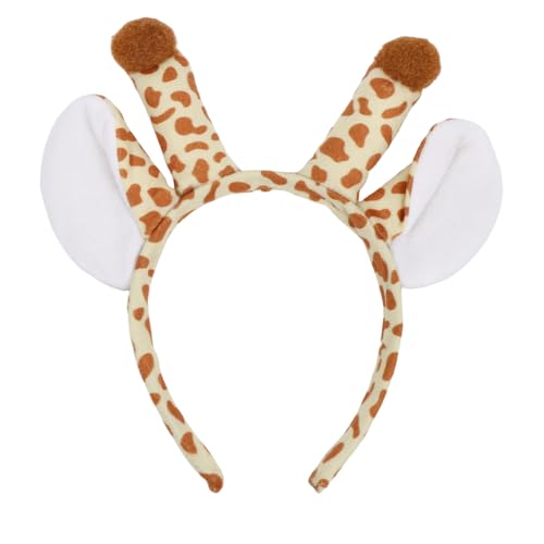 Giraffen Kostüm Haarreif, Giraffe Haarreif mit Ohren, Stirnband Giraffenhörner , Giraffenohren Headband, Giraffe Kostüm Kinder Damen Zubehör Tier Haarschmuck für Karneval Halloween Motto Party von Augesak