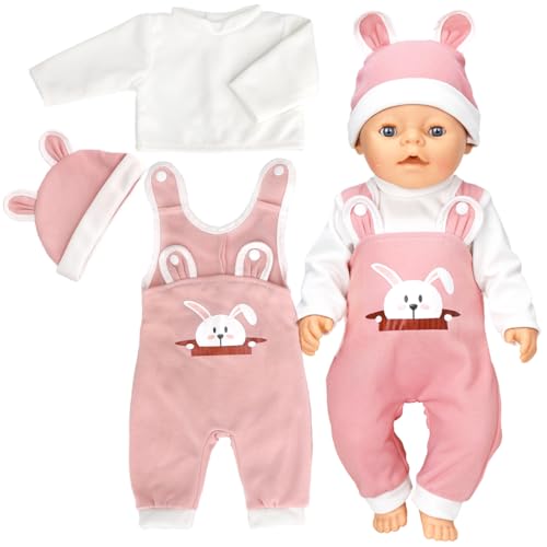 Puppenkleidung, Kleidung New Baby, Kleidung Outfits für Baby Puppen, Puppenzubehör mit Hut Langarm Hose, Puppenkleider, Puppe Kleidung, Geschenke für Mädchen Jungen von Augesak