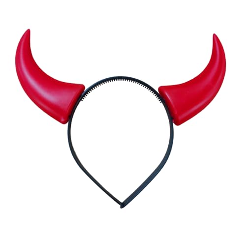 Teufelshörner Haarreif, Teufel Hörner Rot Stirnband, Teufelsohren Headband Kopfschmuck, Teufel Kostüm Damen Kinder Haarschmuck Accessoire, Teufel Zubehör für Karneval Halloween Fasching Party von Augesak